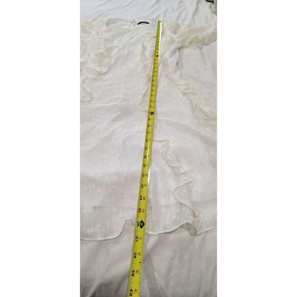 Tommy Hilfiger White Chiffon Ruffled Fit & Flare Dress Size 8 NWT - Picture 14 of 16